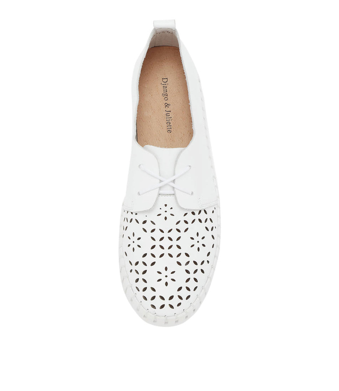Front view of HEXTER lace-up sneakers, highlighting the perforated leather detailing and classic rounded toe.