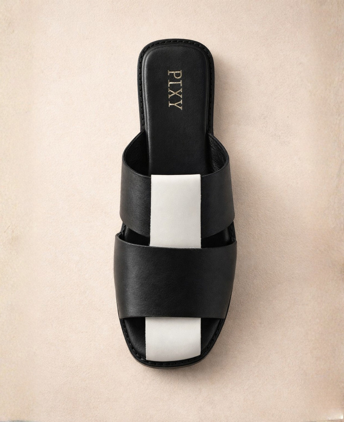 Pixy Harlequin Slide – Leather Flat Sandal
