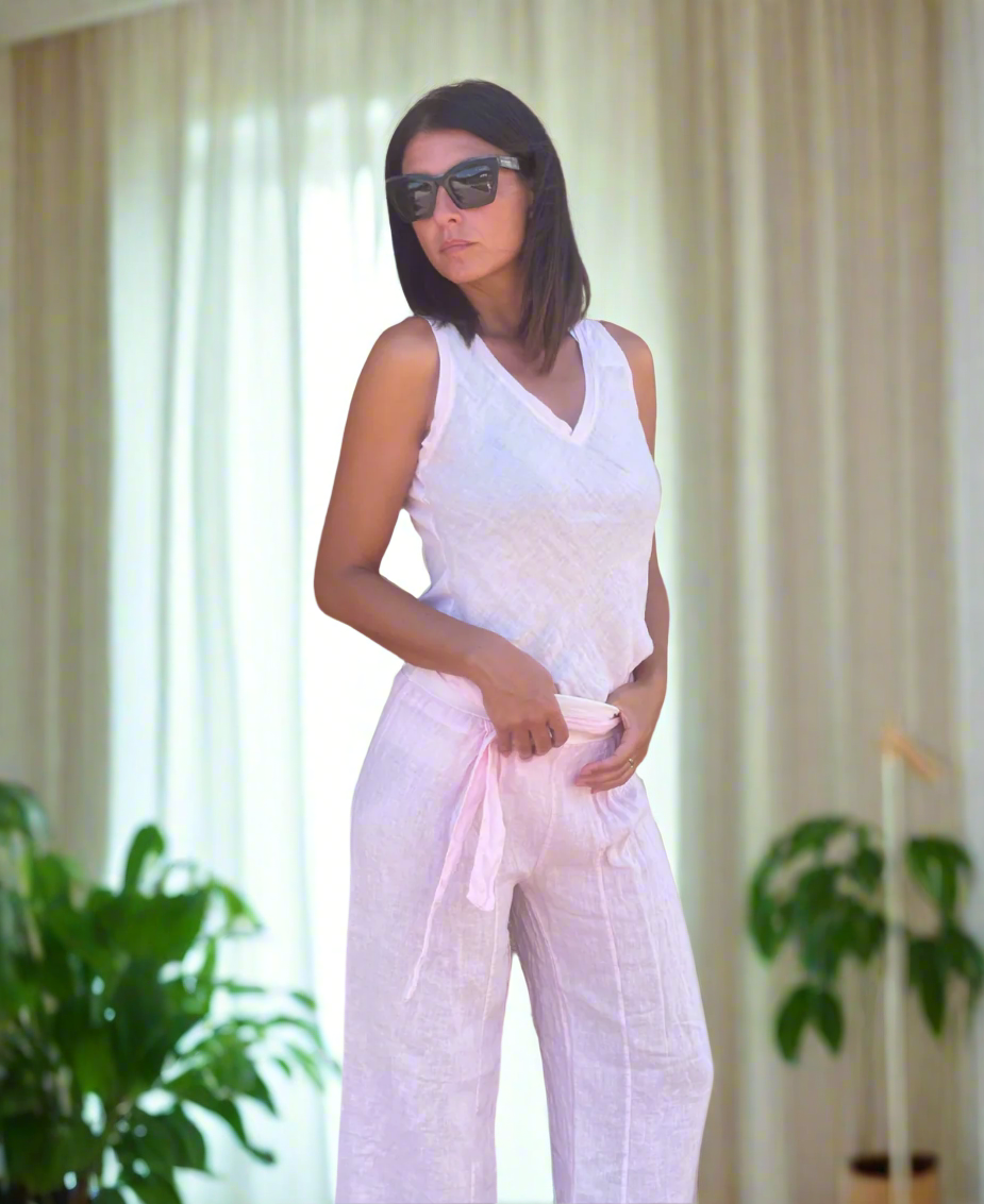 Florence Linen Top - SAMPLE