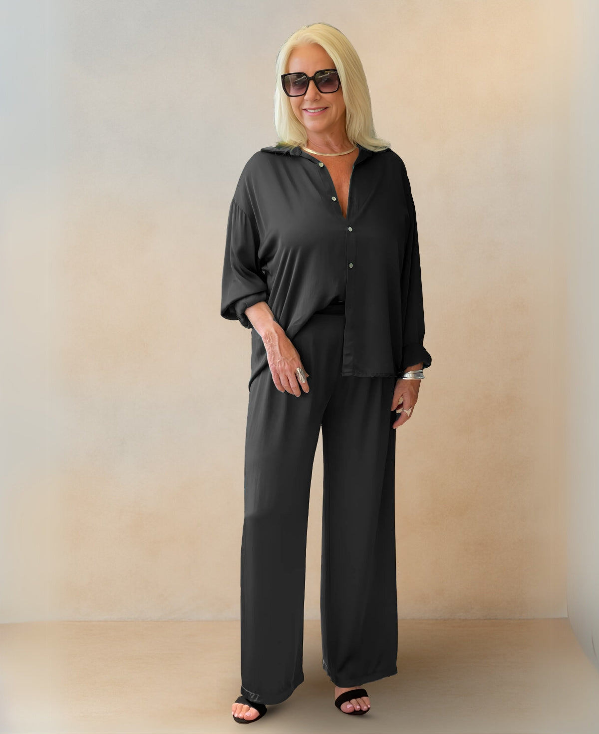Augusta Satin Pants – Wide Leg Satin Pants