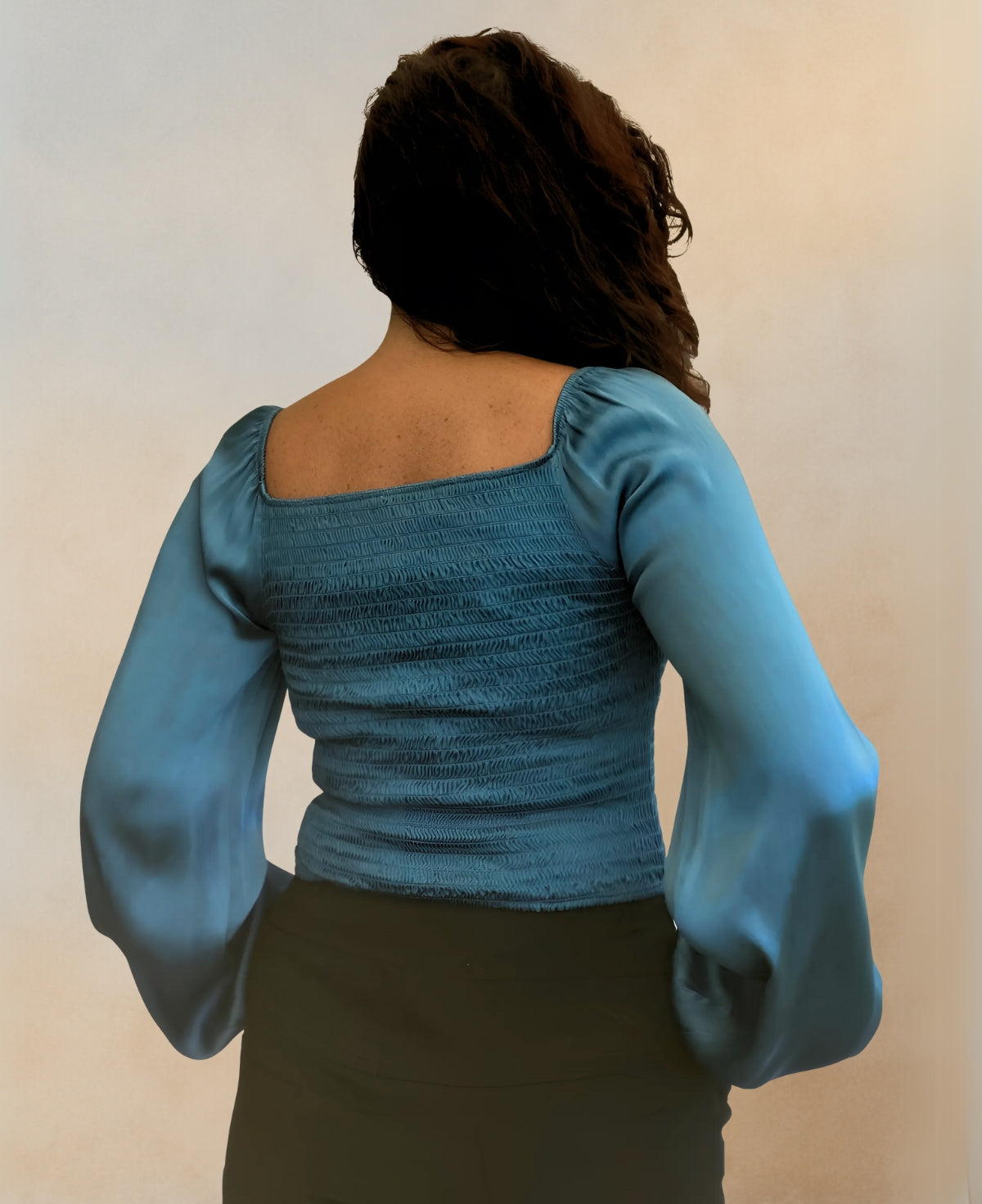 Shirred Satin Top