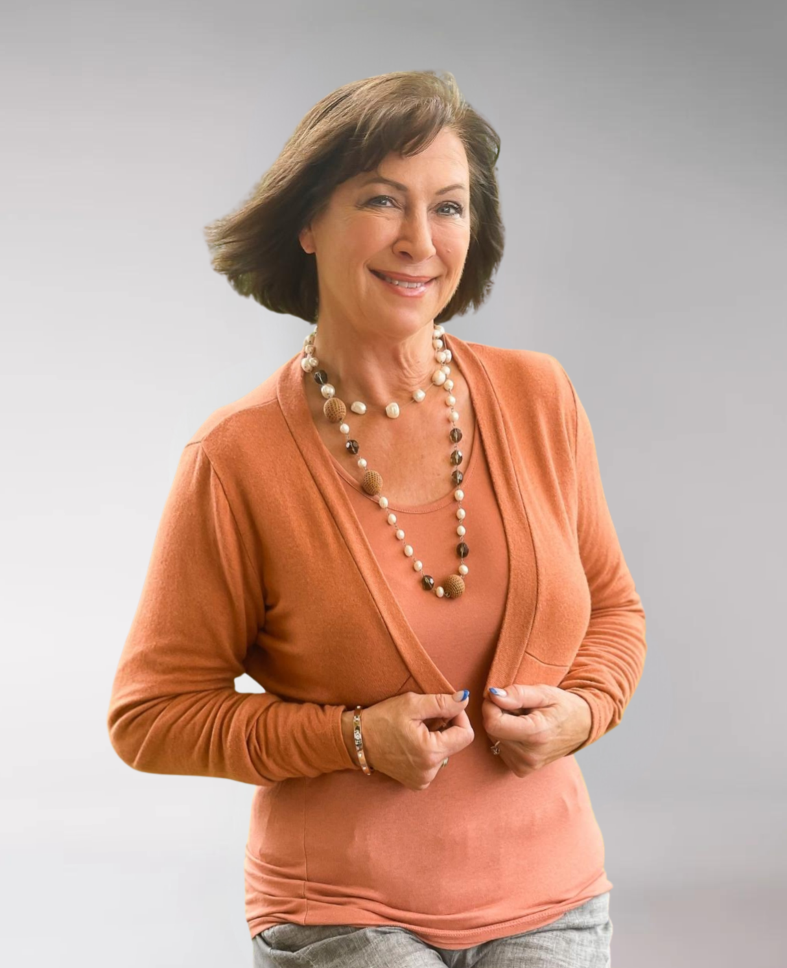 Copper Nell Knit Bolero, an elegant and cozy cropped knit bolero for a chic winter look.