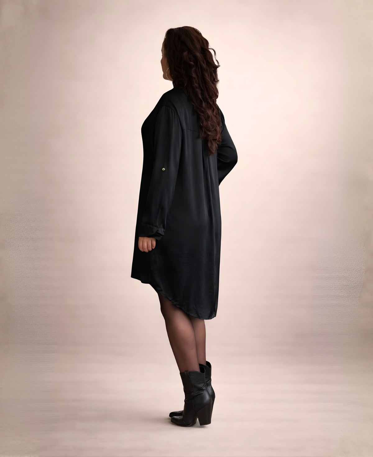 Porcha Satin Long Shirt-Dress Porcha Satin Long Shirt-Dress