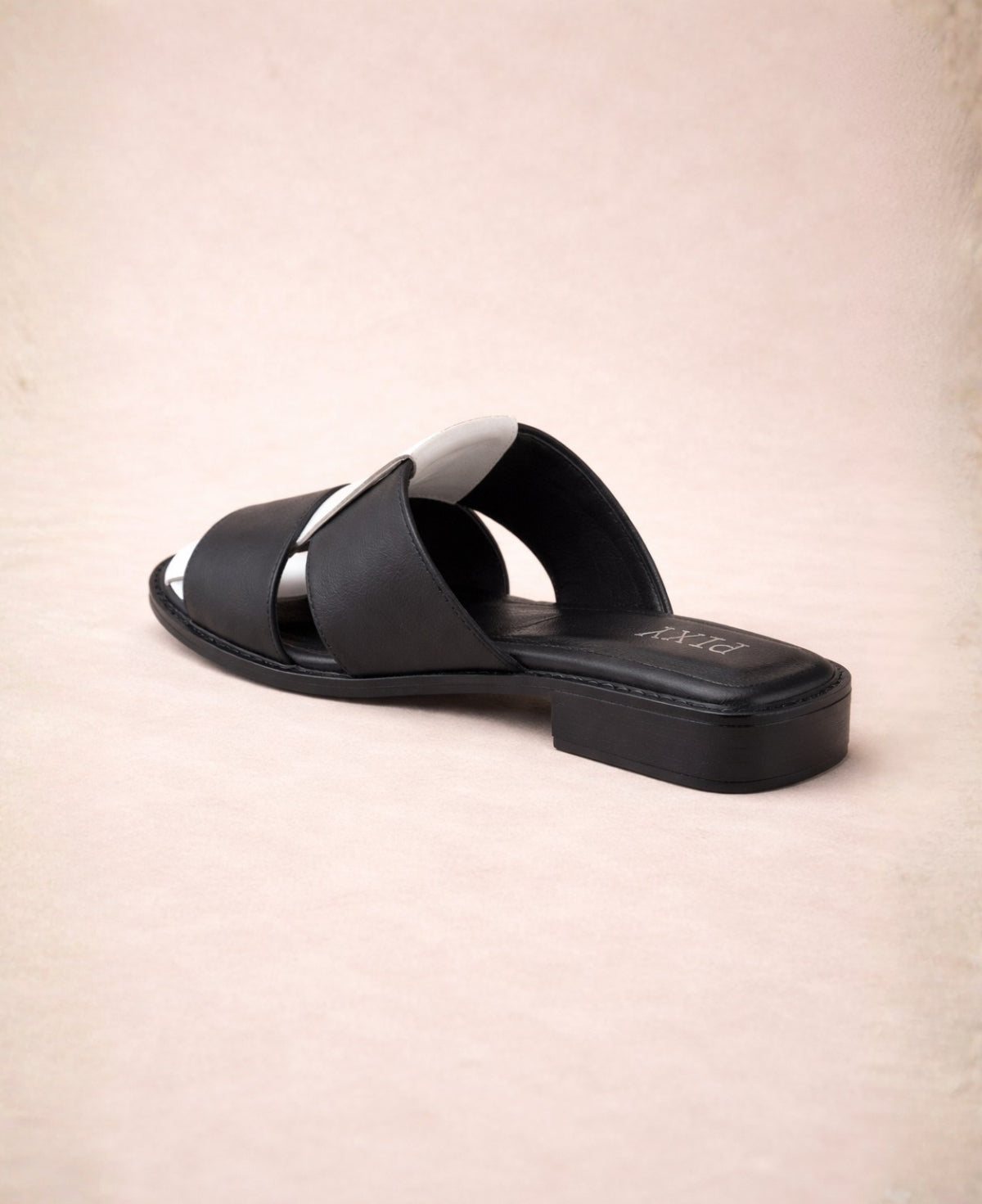 Pixy Harlequin Slide – Leather Flat Sandal