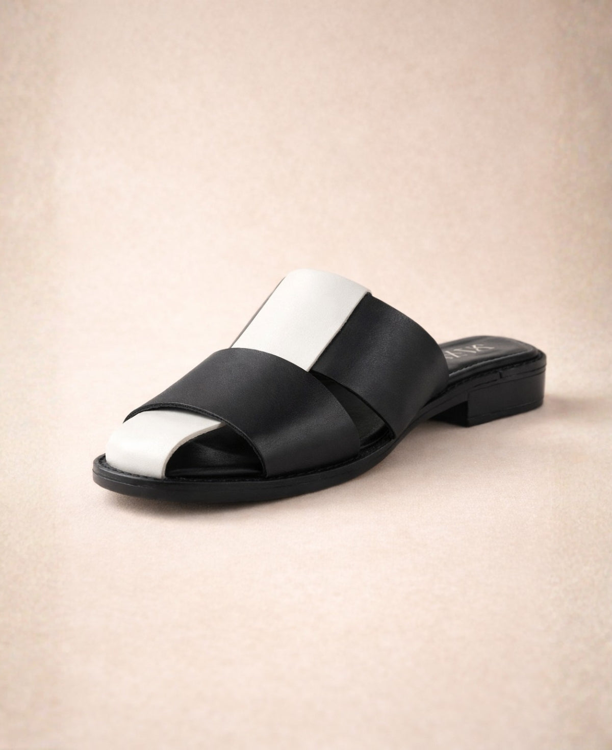 Pixy Harlequin Slide – Leather Flat Sandal